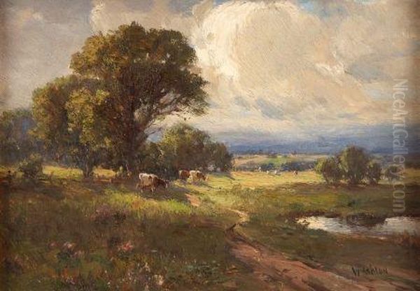 Cattle Grazing In A Landscape" - view 1