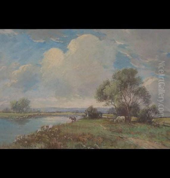 Horses Beside A River - view 1