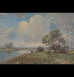 Horses Beside A River by William Ashton