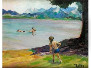 Drei Knaben Beim Baden Am Chiemsee Drei Knaben Beim Baden Am Chiemsee