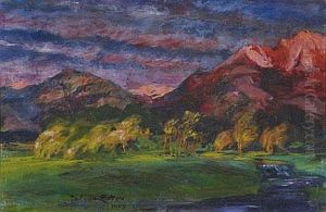 Vorgebirgslandschaft Im Abendrot Vorgebirgslandschaft Im Abendrot
