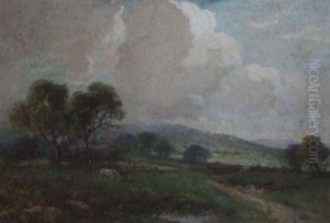 Horses Grazing In A Field by William Ashton