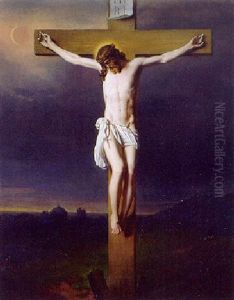 Christus Am Kreuz Im Sonnigen Licht, Vor Verdunkelten Firmament by Franz Eybl