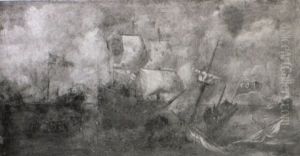 Naval Battle Against The Turks by Caspar van Eyck