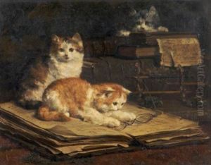 Kittens by Charles van den Eycken I