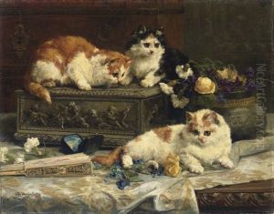 The Three Kittens by Charles van den Eycken I
