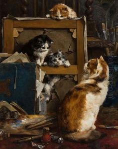 Cats At Studio, 1895 Cats At Studio, 1895