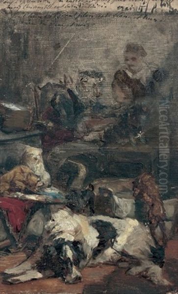 Interieur D'atelier Avec Un Chien - view 1