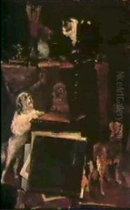 Teasing The Cat by Charles van den Eycken
