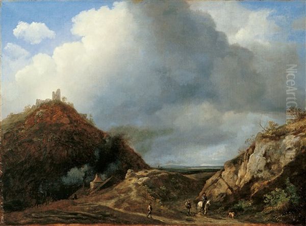 Hugelige Landschaft Mit Burgruine - view 1