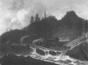 Landschaft Mit Gebirgsbach by Christian Friedrich Ezdorf
