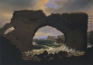Das Felsentor Bei Stappen An Der Westkuste Islands by Johann Christian Michael Ezdorf