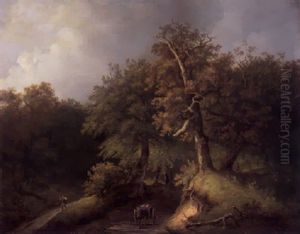 Waldlandschaft Mit Fuhrmann Und Eselskarren
Waldlandschaft Mit Fuhrmann U by Johann Christian Michael Ezdorf