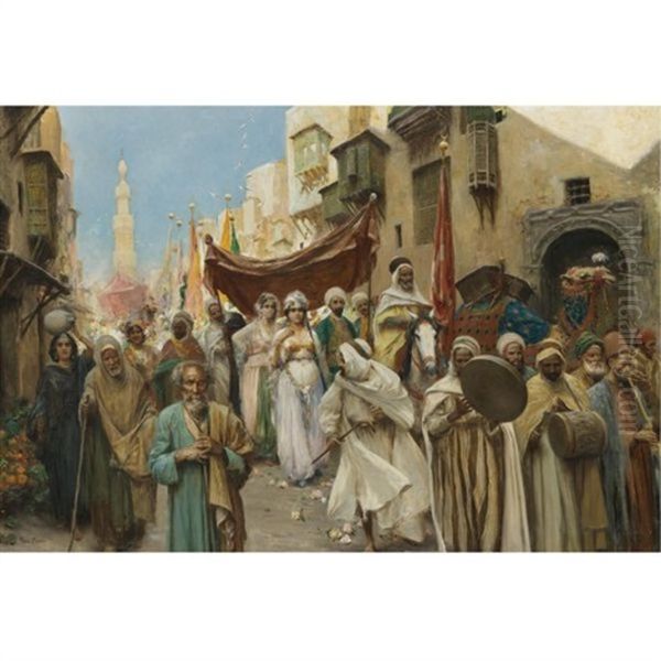 A Wedding Procession In Cairo - view 1