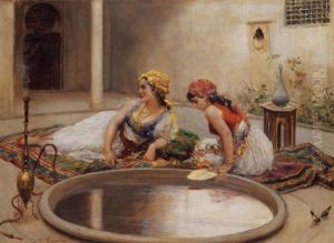 Two Harem Girls At A Reflecting Pool Two Harem Girls At A Reflecting Pool