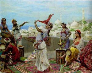 Oriental Dancers On A Roof-top Terrace by Fabbio Fabbi