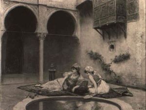 Harem Girls In The Courtyard by Fabbio Fabbi