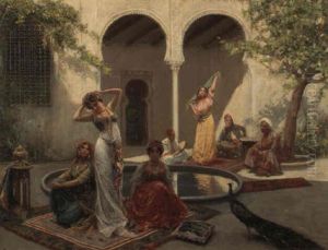 Divertissement Dans Un Patio Du Harem by Fabbio Fabbi