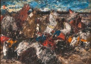 Cavalry Skirmish by Otto Von Faber Du Faur
