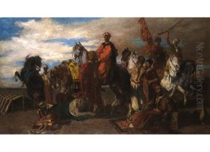Orientalische Reiter Bei Der Rast