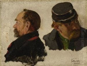 Studie Zweier Offiziere by Otto Von Faber Du Faur