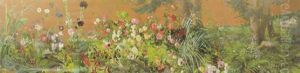 Weite Wiesenlandschaft Mit Bluhenden Sommerblumen, Grasern Und Farnen