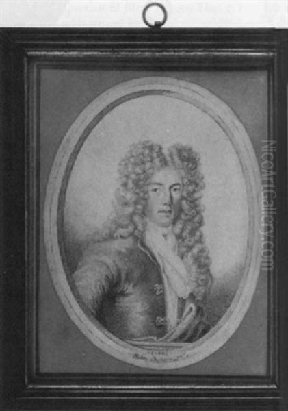 Portrait Of A Nobleman In Robes With Elaborate Clasps, Jabot And Long Curled Wig - view 1