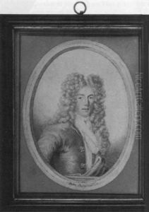 Portrait Of A Nobleman In Robes With Elaborate Clasps, Jabot And Long Curled Wig by John Faber the Elder