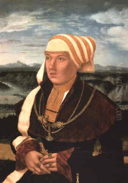 Portrait Of Dorothea Von Stralenburg, Aged 26, Seated In A Landscape - view 1