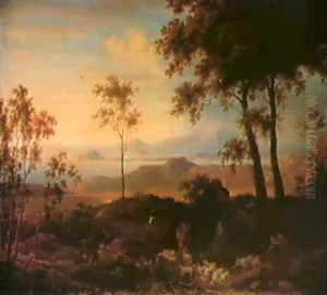 A Goatherd And His Herd By A Stream In A Classical          Landscape
