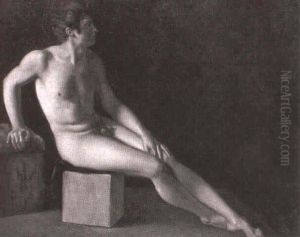 Sitzender Mannlicher Akt by Francois-Xavier Fabre