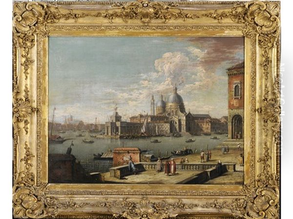 Venice: The S. Maria Della Salute, With Figures At The Waterfront - view 1