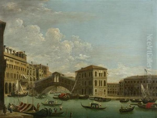 Ansicht Auf Venedig Mit Rialtobrucke Und Dem Palazzo Camerlenghi - view 1