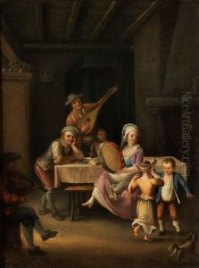 Hauskonzert Mit Tanzendem Kinderpaar by Pietro Fabris
