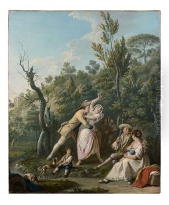 La Halte De Chasse Galante by Pietro Fabris
