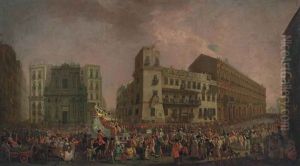The Carnival In Naples In 1778, With The Procession Of The Turkish Sultan And His Retinue Through The Piazza Del Plebiscito by Pietro Fabris
