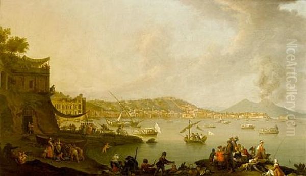 A View Of The Bay Of Naples From Posillipo Looking South With The Palazzo Donn'anna, The Castel Dell'ovo And Vesuvius Beyond - view 1