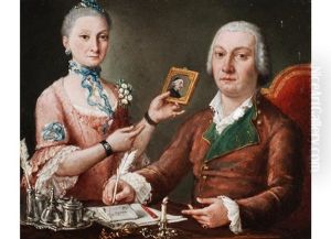 Adeliges Paar Am Schreibtisch by Pietro Fabris