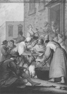 Charity: Capuchin Monks Feeding The Poor by Pietro Fabris
