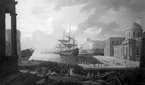 Vue De L'entree D'un Port Mediterraneen by Pietro Fabris