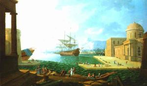 Vue De L'entree D'un Port Mediterraneen by Pietro Fabris