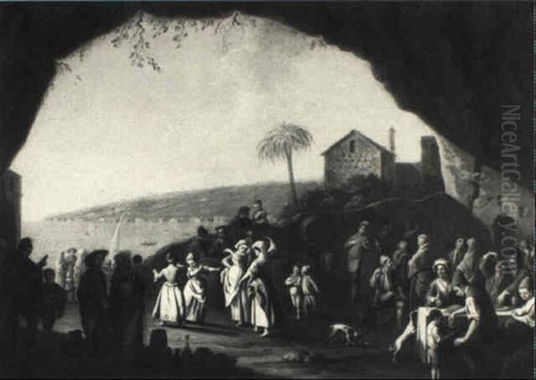 Peasants Merrymaking In A Neapolitan Grotto - view 1