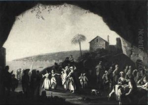Peasants Merrymaking In A Neapolitan Grotto by Pietro Fabris