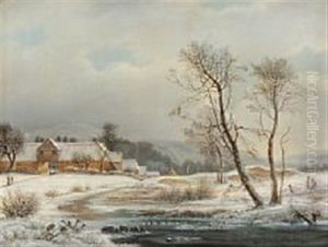 View From An Icey Lake by Frederik Michael Fabritius de Tengnagel