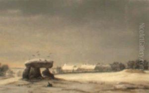 The Dolmen In Winter by Frederik Michael Fabritius de Tengnagel