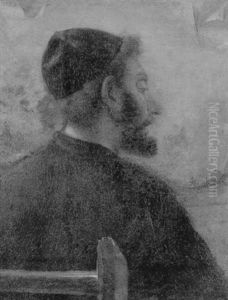 Portrait Of A Rabbi With His Back Turned, Studying A Map by Carel Fabritius