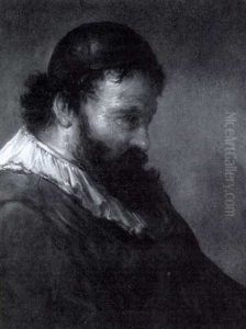 Portrait Of A Bearded Man Wearing A Cap by Carel Fabritius