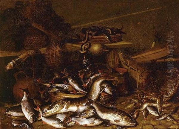 Still Life Of Fish, Eels, And Fishing Nets - view 1