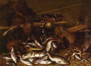 Still Life Of Fish, Eels, And Fishing Nets by Johannes Fabritius
