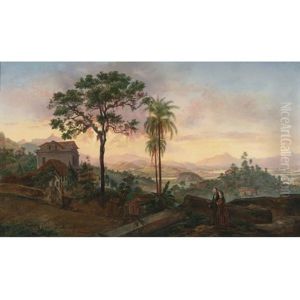 View Of Rio De Janeiro From The Hotel De Sta. Thereza by Nicolau Antonio Facchinetti